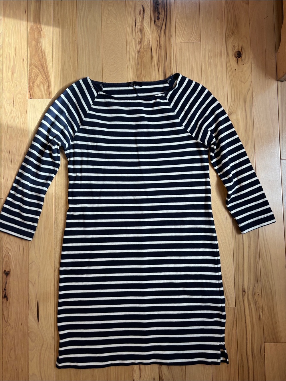 Gap Striped navy and White Cotton Knit Dress